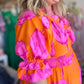 "Blooming Beauty" Curvy Orange & Pink Floral Maxi