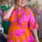 "Blooming Beauty" Curvy Orange & Pink Floral Maxi