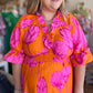 "Blooming Beauty" Curvy Orange & Pink Floral Maxi