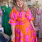 "Blooming Beauty" Curvy Orange & Pink Floral Maxi