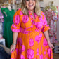 "Blooming Beauty" Curvy Orange & Pink Floral Maxi