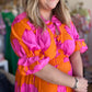 "Blooming Beauty" Curvy Orange & Pink Floral Maxi
