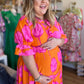 "Blooming Beauty" Curvy Orange & Pink Floral Maxi