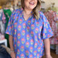 "Playful Periwinkles" Curvy Floral Top