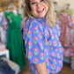 "Playful Periwinkles" Curvy Floral Top