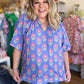 "Playful Periwinkles" Curvy Floral Top