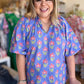 "Playful Periwinkles" Curvy Floral Top