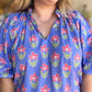 "Playful Periwinkles" Curvy Floral Top