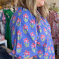 "Playful Periwinkles" Curvy Floral Top