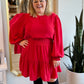 "Hot Date" Red Smocked Dress