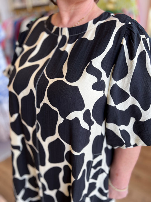 "Ebony & Ivory" Curvy Black & White Dress