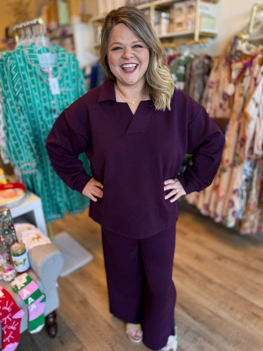 Deeply Madly Truly Plus-Size Purple Textured Set