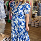 RESTOCKED! "Blissfully Blue" Plus-Size Floral Midi Dress