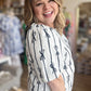 "Bow-tiful Babe" Curvy Cream & Navy Top