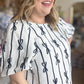 "Bow-tiful Babe" Curvy Cream & Navy Top