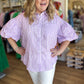"Classy + Sassy" Plus-Size Lavender Stripe Top