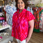 "Colorful Craze" Plus-Size Ikat Mock Neck Top