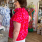 "Colorful Craze" Plus-Size Ikat Mock Neck Top