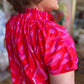 "Colorful Craze" Plus-Size Ikat Mock Neck Top