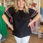 RESTOCKED! "Frilly Fiesta" Plus-Size Black Ruffle Top