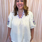 A Midsummer Night’s Dream Curvy Cream Embroidered Top