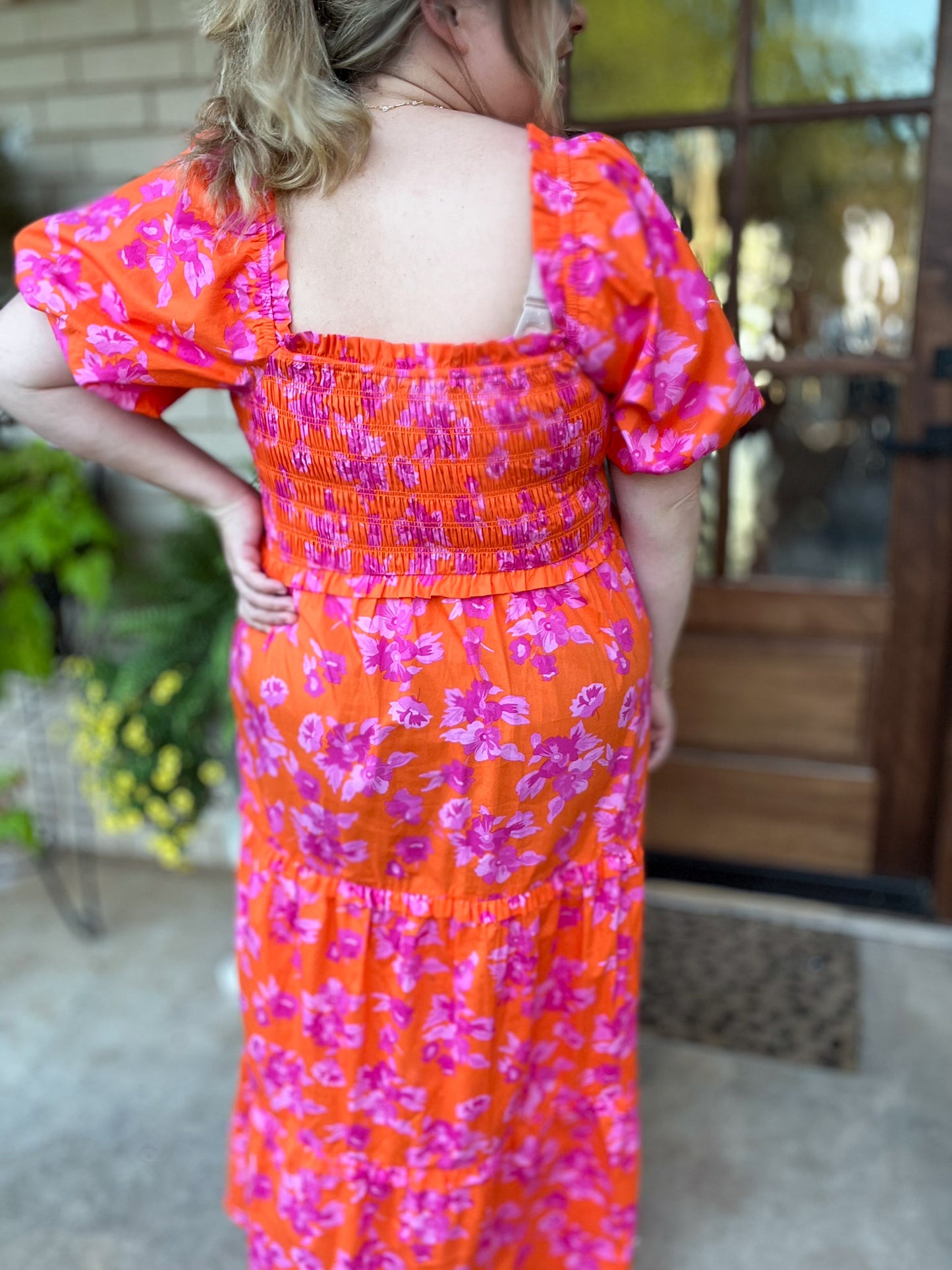 Bellini & Brunch Plus-Size Floral Smocked Maxi Dress