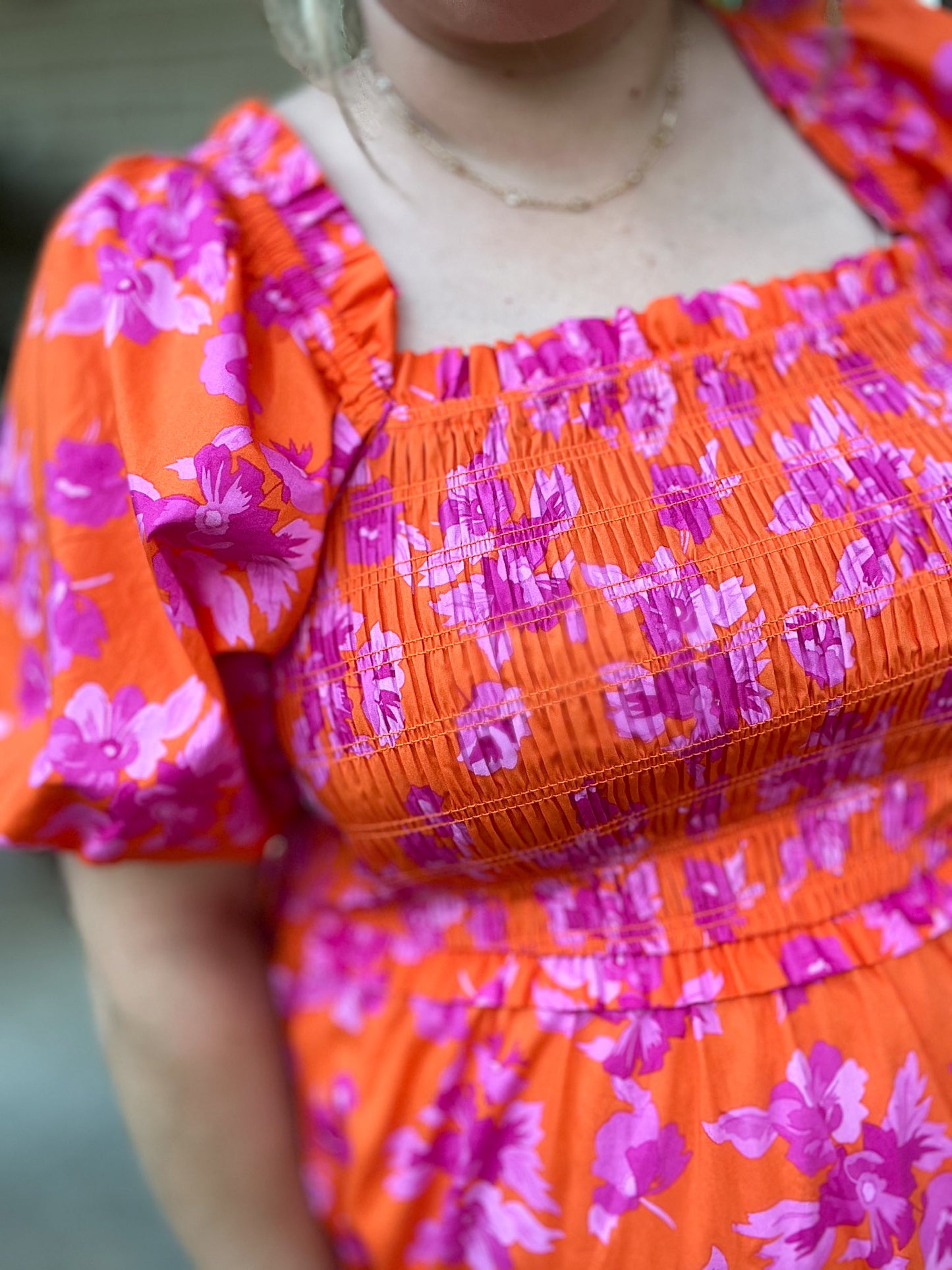 Bellini & Brunch Plus-Size Floral Smocked Maxi Dress