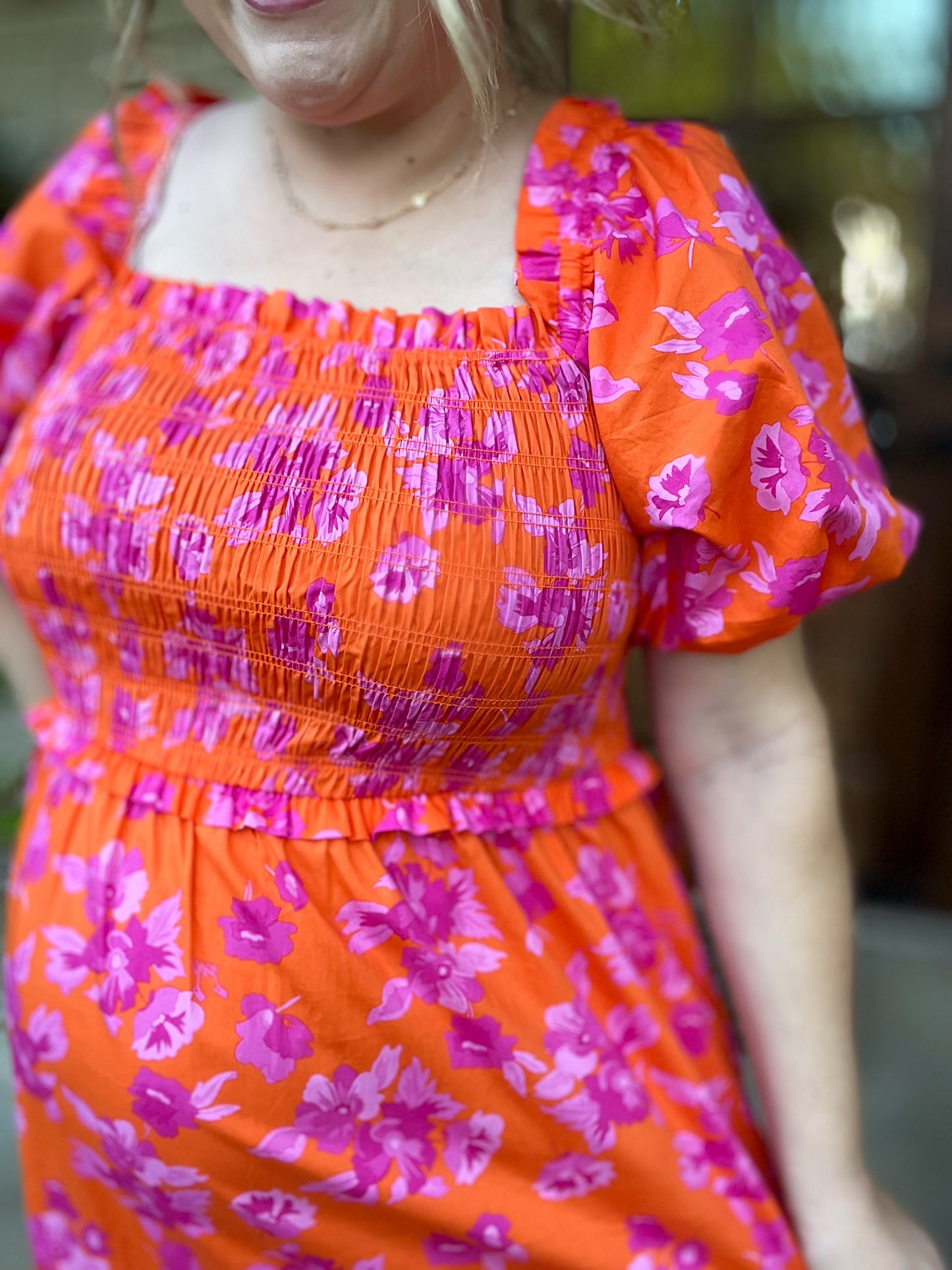 Bellini & Brunch Plus-Size Floral Smocked Maxi Dress