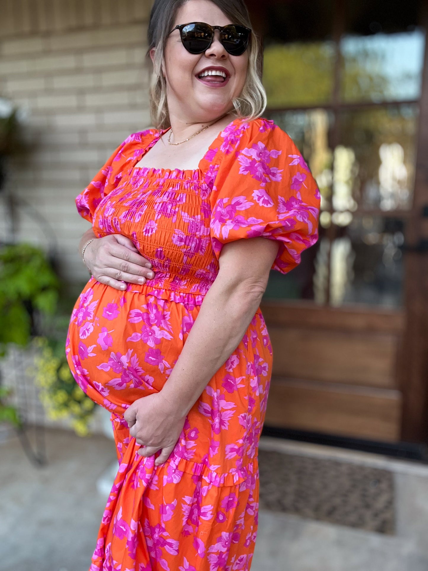 Bellini & Brunch Plus-Size Floral Smocked Maxi Dress