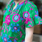Bloom & Grow Plus-Size Green Floral Ruffle Top