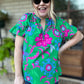 Bloom & Grow Plus-Size Green Floral Ruffle Top