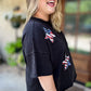Boom, Pop, Sparkle Plus-Size Black Sequin Star Top - FINAL SALE