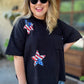 Boom, Pop, Sparkle Plus-Size Black Sequin Star Top - FINAL SALE