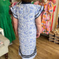 Coast to Coast Curvy Blue & White Floral Dress