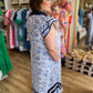 Coast to Coast Curvy Blue & White Floral Dress
