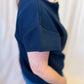 Everyday Effortless Plus-Size Navy Textured Half Zip Top