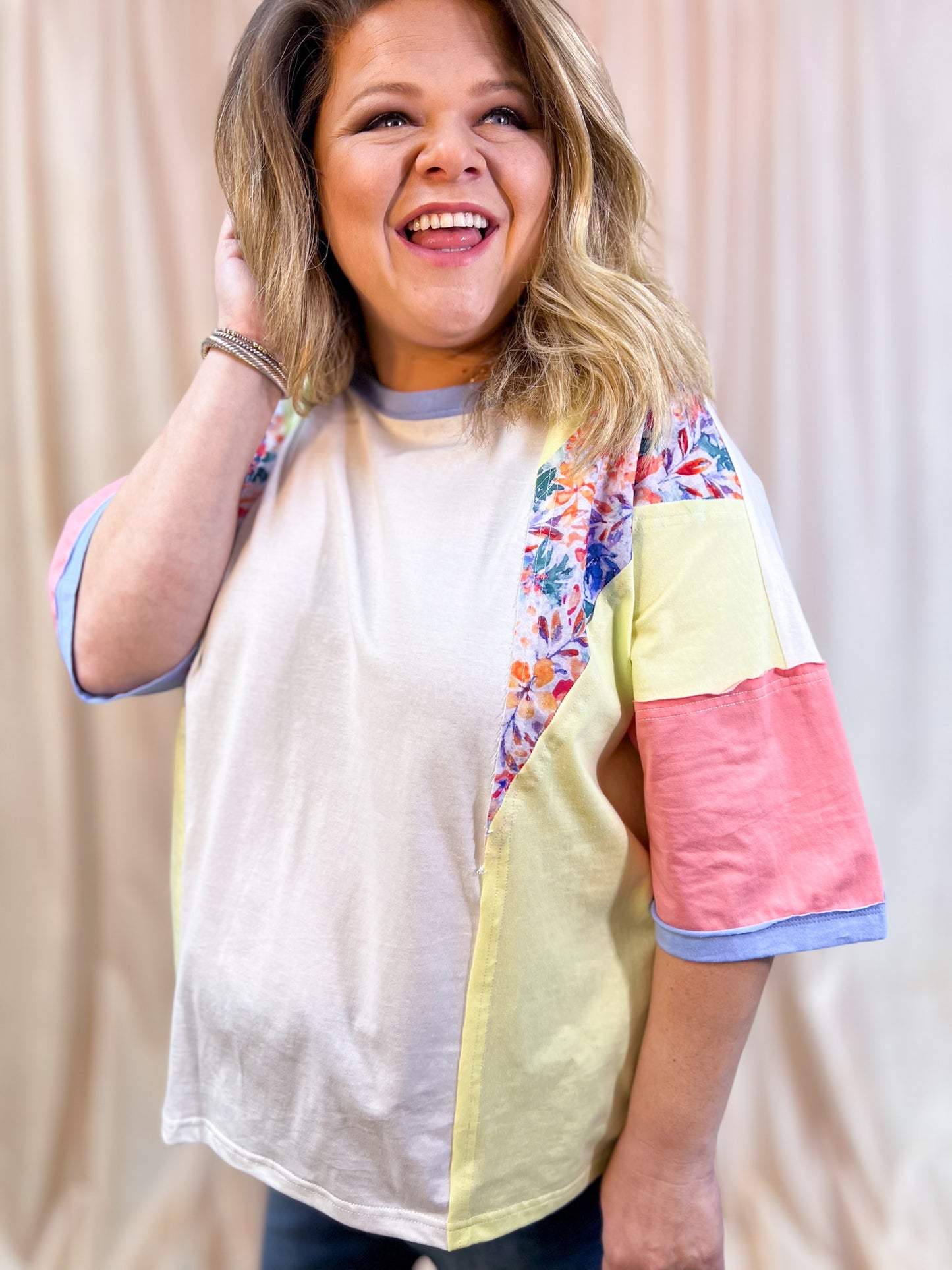 Everyday Moments Plus-Size Colorblock Tee