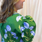 From Summer to Fall Curvy Green Floral Blouse