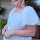 Going to the Chapel Plus-Size White Puff Sleeve Maxi Dress