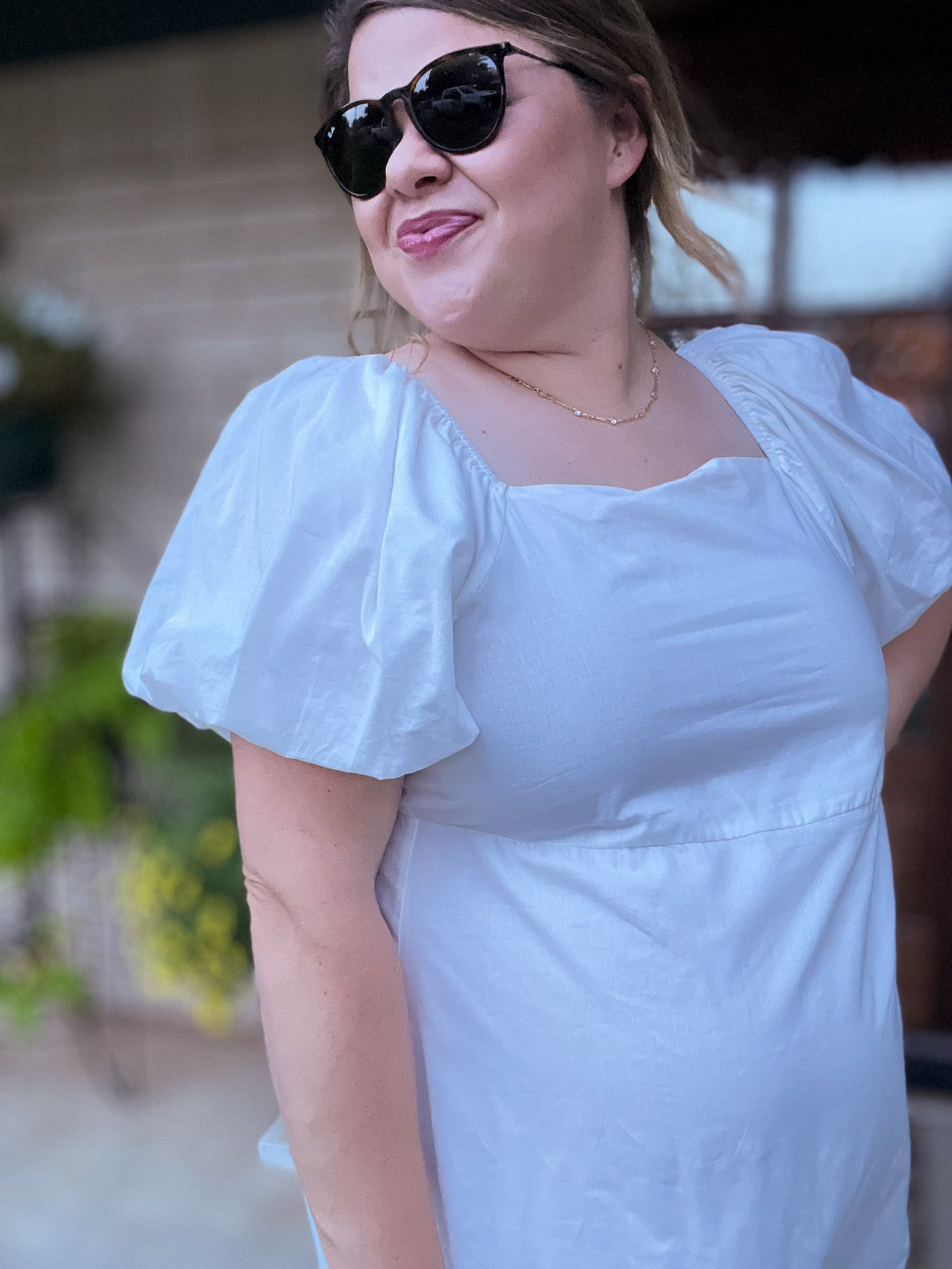 Going to the Chapel Plus-Size White Puff Sleeve Maxi Dress