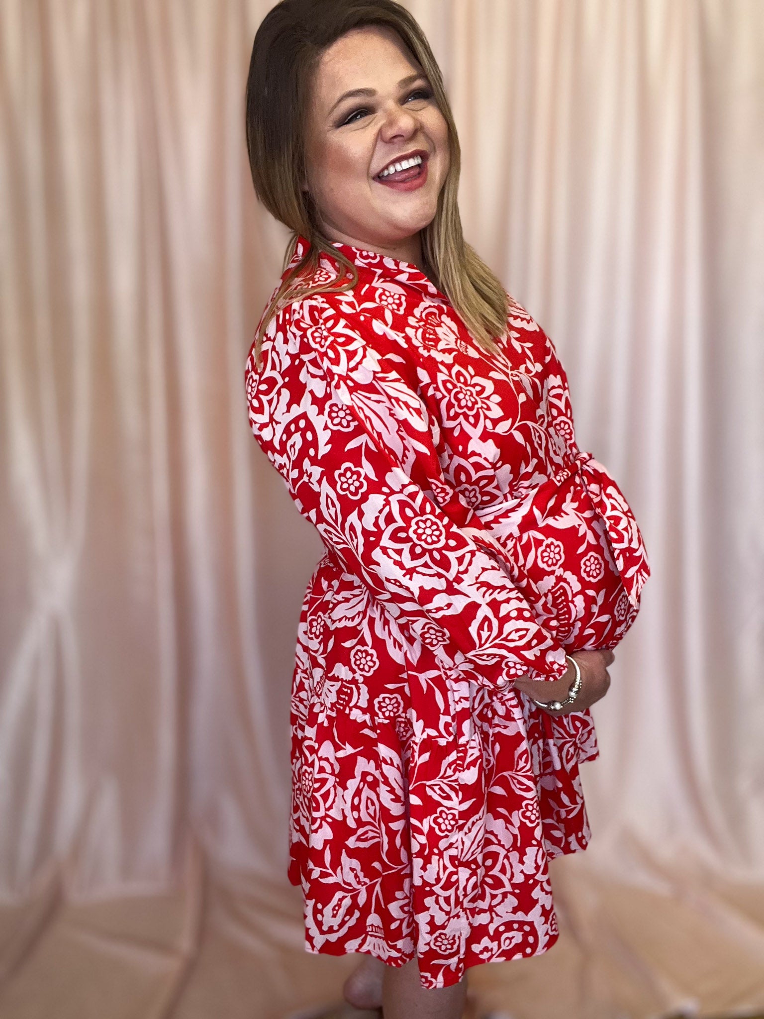 red floral plus size dress Shop Plus Size Red Floral Cotton Maxi Dress for Women Online