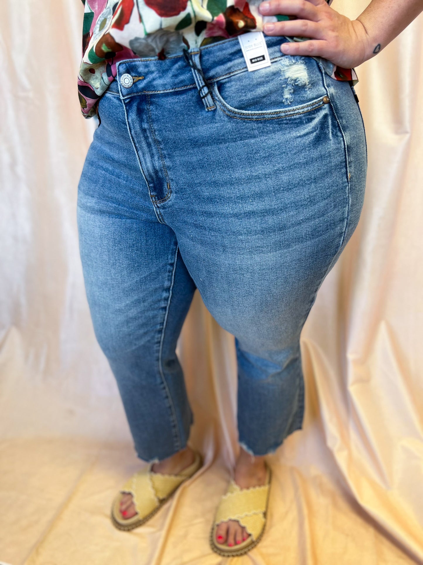 Judy Blue Plus-Size Mid-Rise Vintage Wash Kick Flare Jean