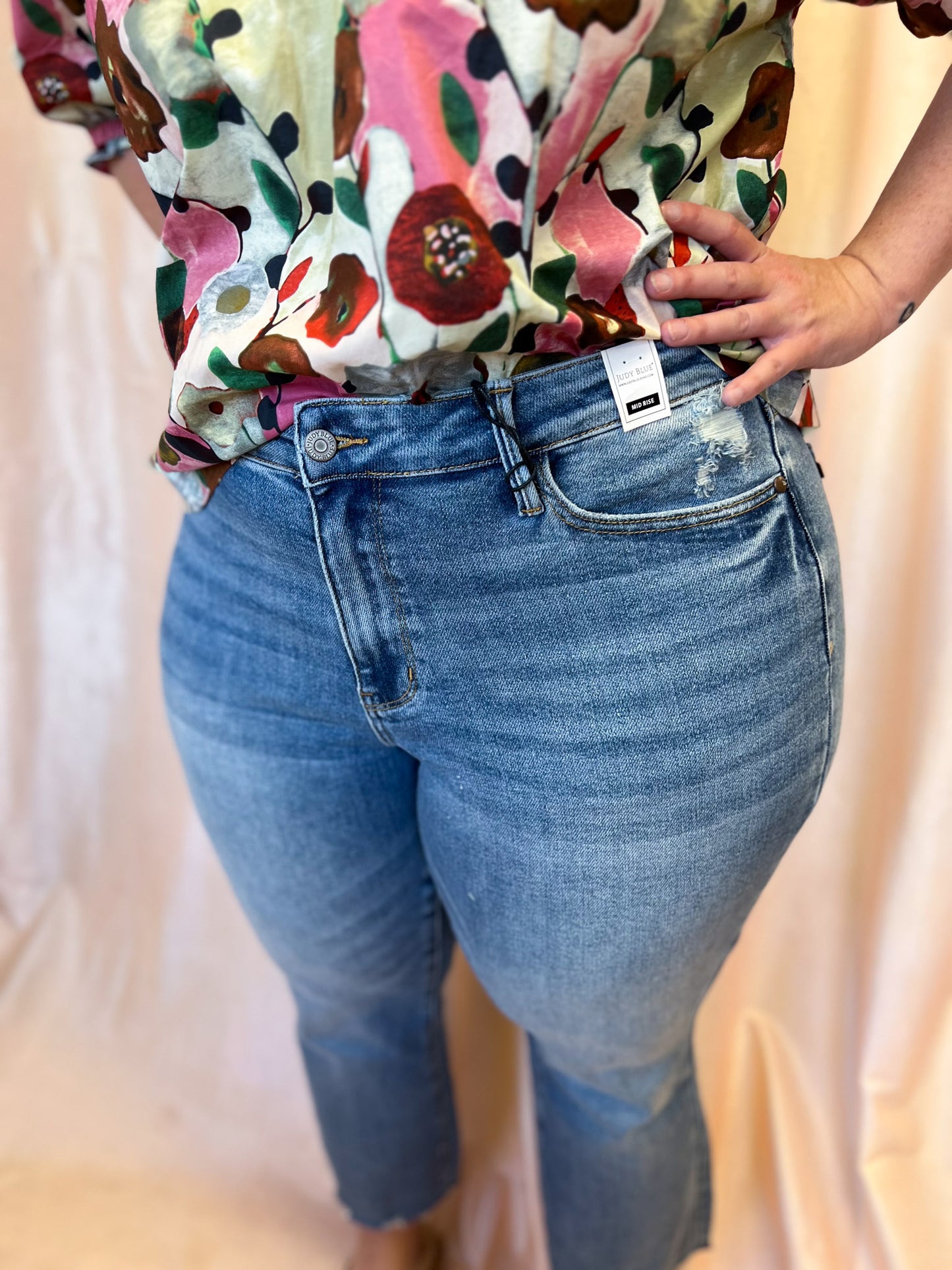 Judy Blue Plus-Size Mid-Rise Vintage Wash Kick Flare Jean
