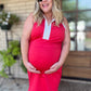 Just Another Day Plus-Size Red Half Zip Dress