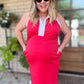 Just Another Day Plus-Size Red Half Zip Dress
