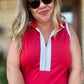 Just Another Day Plus-Size Red Half Zip Dress
