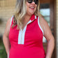 Just Another Day Plus-Size Red Half Zip Dress