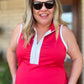 Just Another Day Plus-Size Red Half Zip Dress