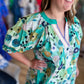 Kiwi Confections Curvy Jade Abstract Floral Dress