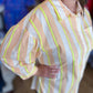Lemon Drop Plus-Size Neon Yellow Stripe Top